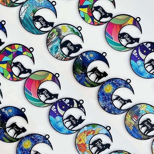 Miniatura 6 de GIFTBYGIFTY Atrapasoles conmemorativo para perros, personalizado con nombre y razas de perros, atrapasoles para pérdida de mascotas, regalos para