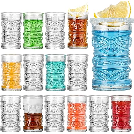 16 Pack Fun Shot Glasses Set: Mini Party Essentials