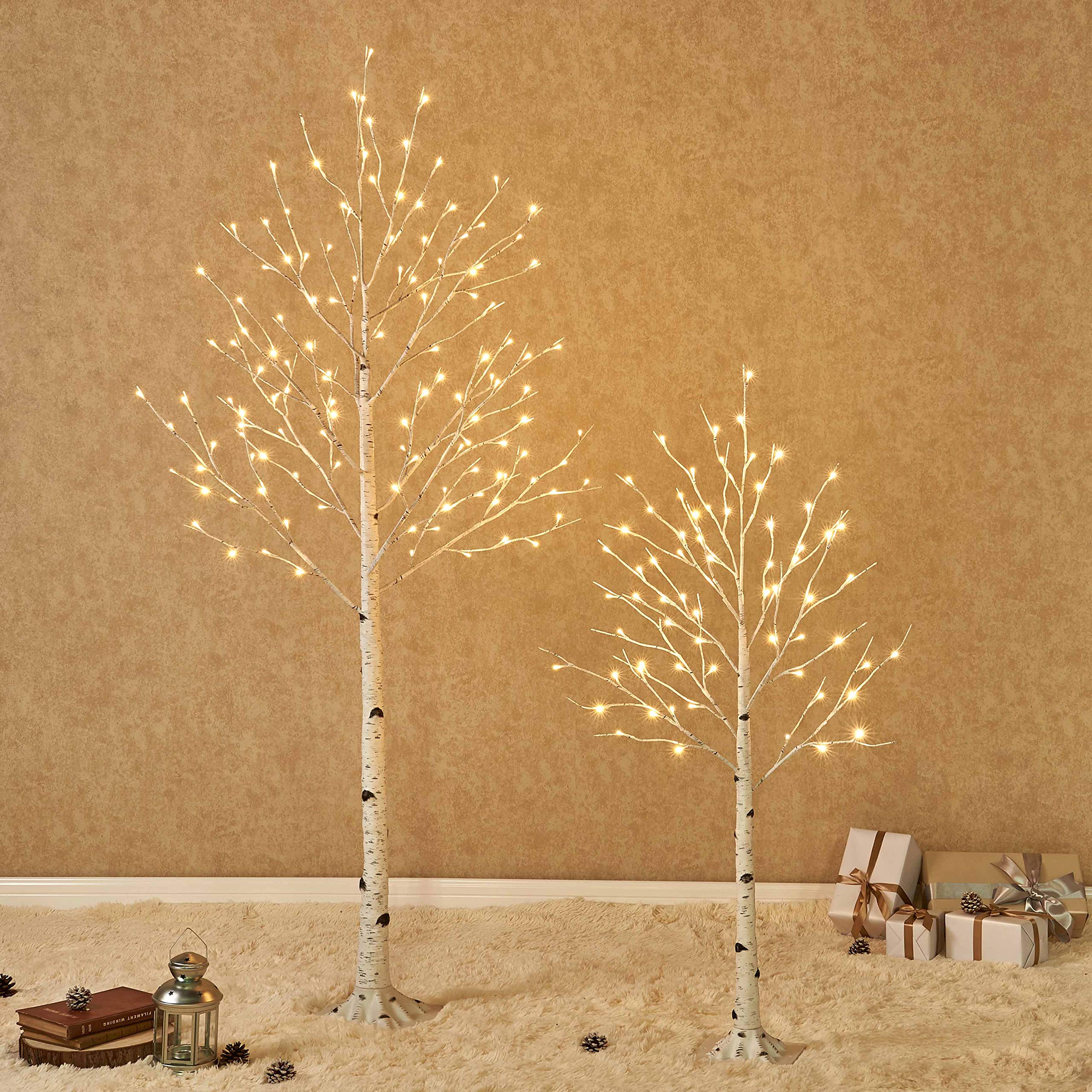 Fudios Lighted Birch Trees Plug in 6FT 96 LED for Christmas?Artificial LED Birch Tree with Lights for Home Holiday Decoration Indoor Outdoor Use