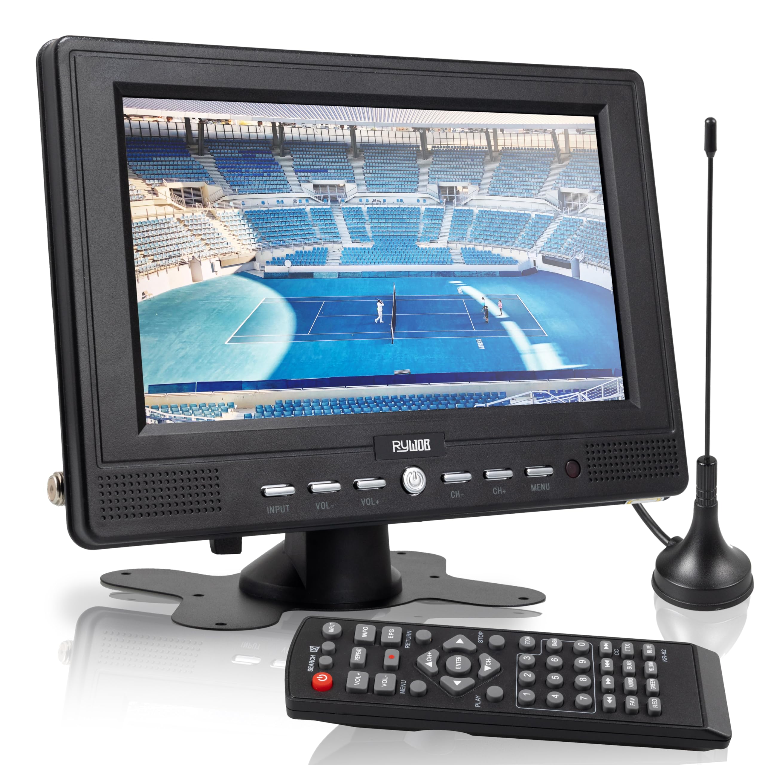 7 Inch Small Portable TV with Antenna Rechargeable Battery with Stand
