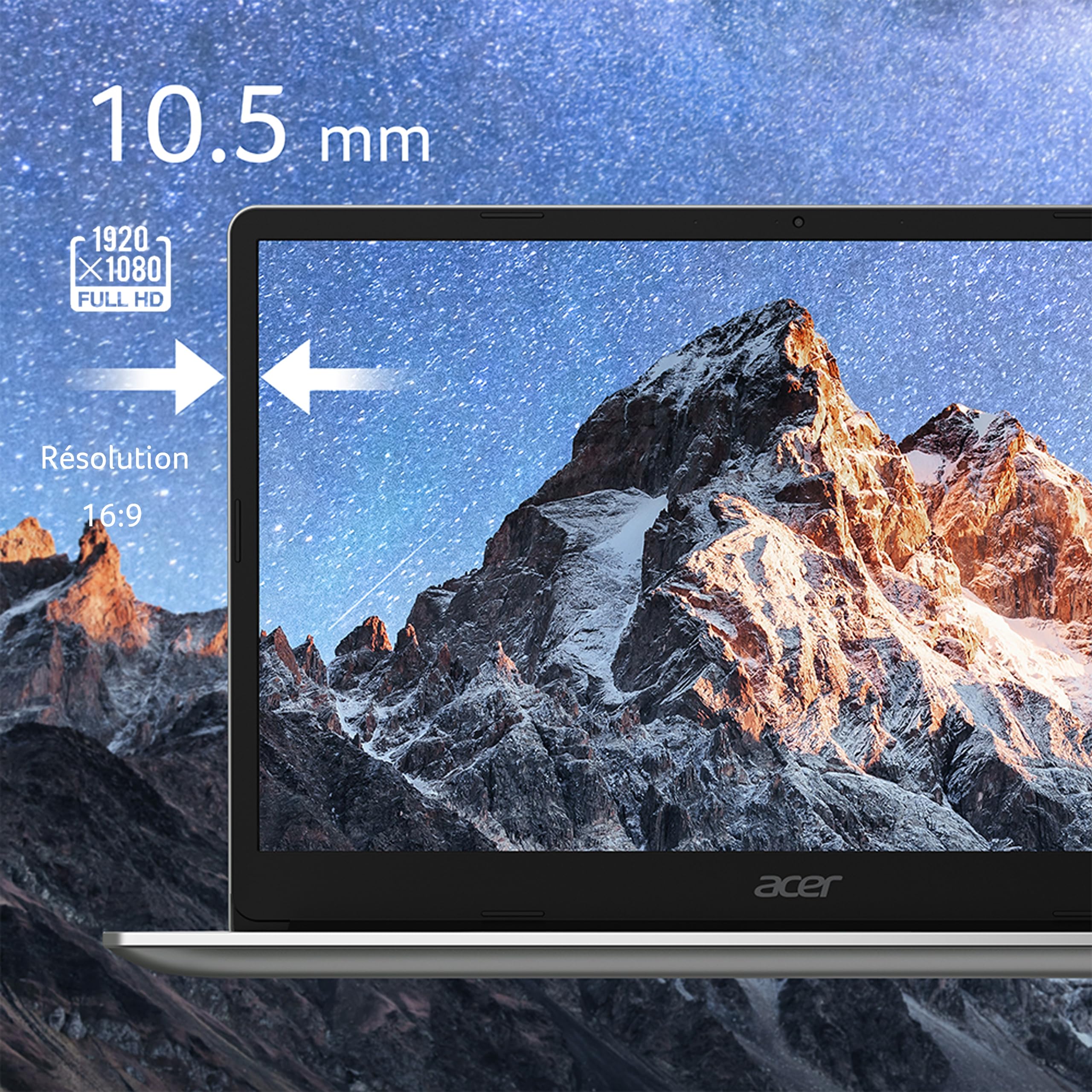 Acer Chromebook 315 CB315-4HT-C5B3, ordinateur Portable Tactile 15.6" Full HD IPS, Laptop (Intel Celeron N4500, RAM 4Go, 128 Go eMMC, grafica UHD, Chrome OS), laptop Gris, Clavier AZERTY