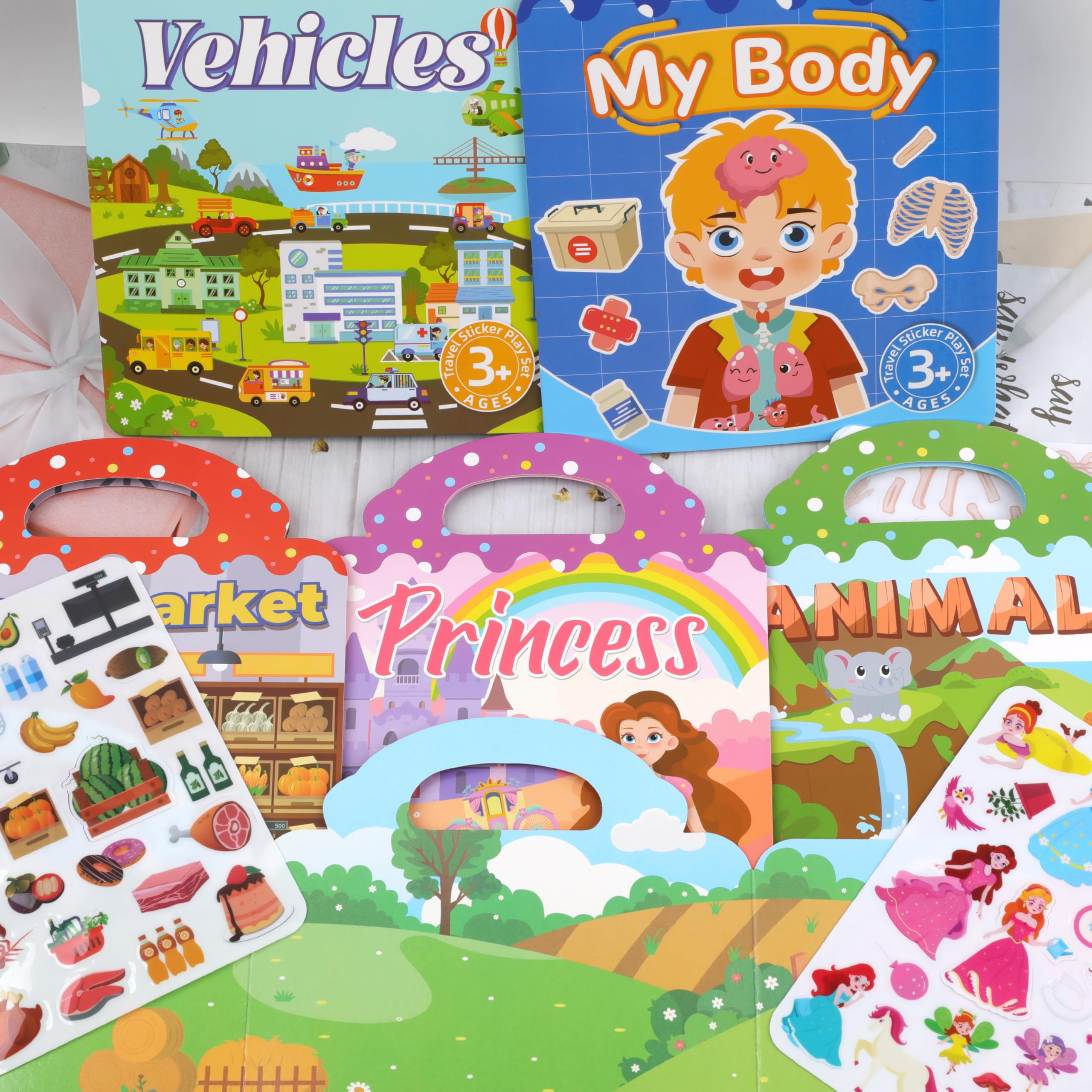 Reusable DIY Sticker Books for Kids,Sticker Books for Toddlers Bubble and Jelly,Travel Quiet Activity Toys for Kids Girls Boys Crafts Gifts — view 7