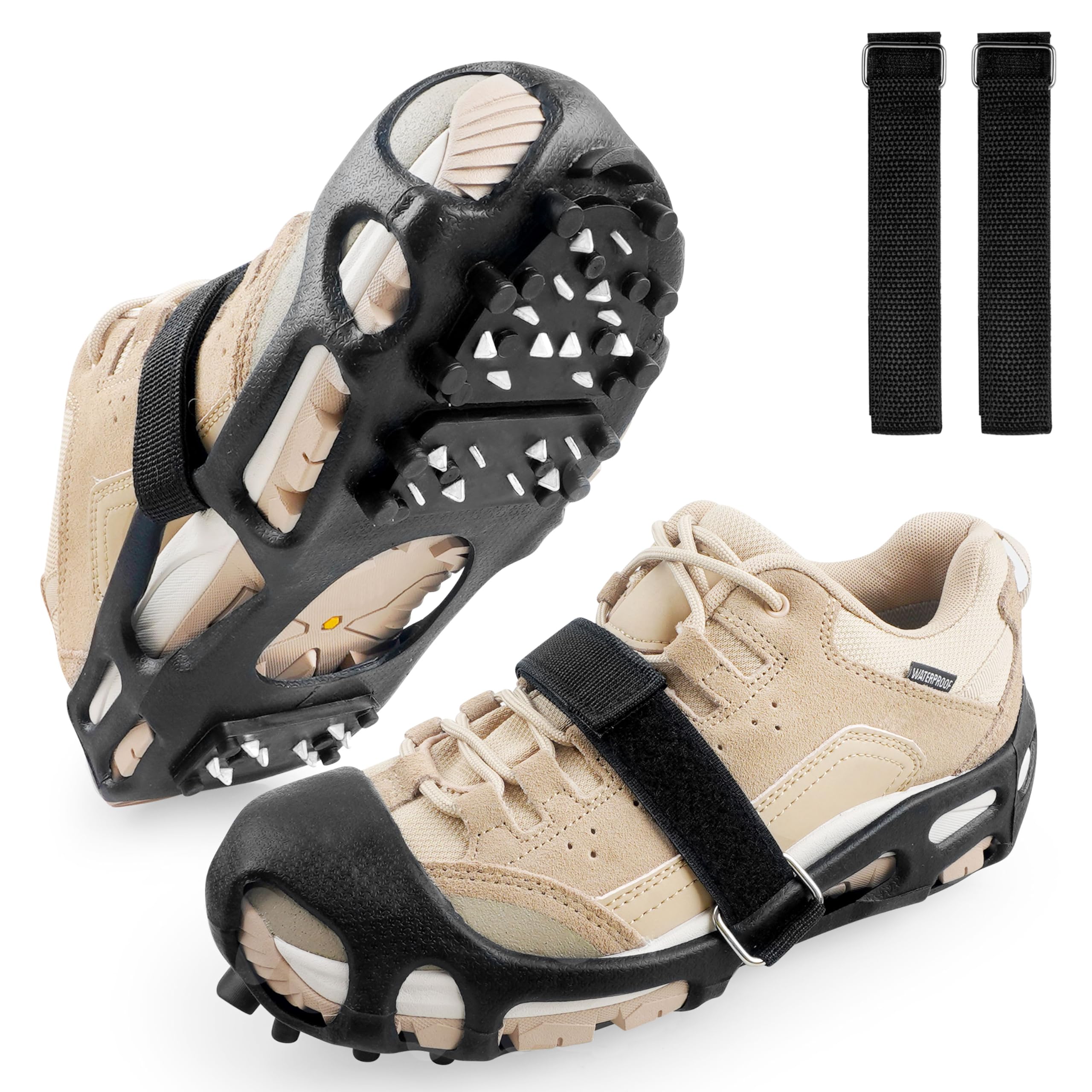 Knagi do lodu Snow Walk Traction Cleats Raki do chodzenia po śniegu i lodzie, ulepszenie 28 kolców, antypoślizgowa guma, antypoślizgowe raki, wsuwane, rozciągliwe obuwie