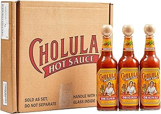 Hot Sauce Multipack, Original, Product of Mexico, Gift Set Includes Three 12 Fl Oz Bottles, Blend of Arbol & Piquin Peppers with Spices for Eggs, Rice, Tacos, Huevos Rancheros & More, 3 count