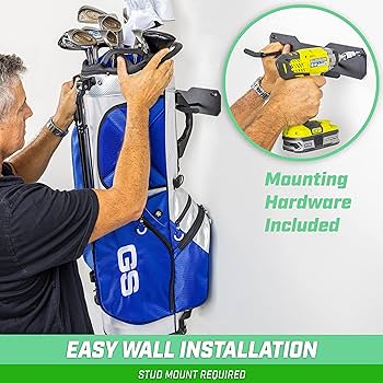 Amazon.co.jp: GoSports 壁取り付けゴルフバッグ収納ラック - ゴルフ