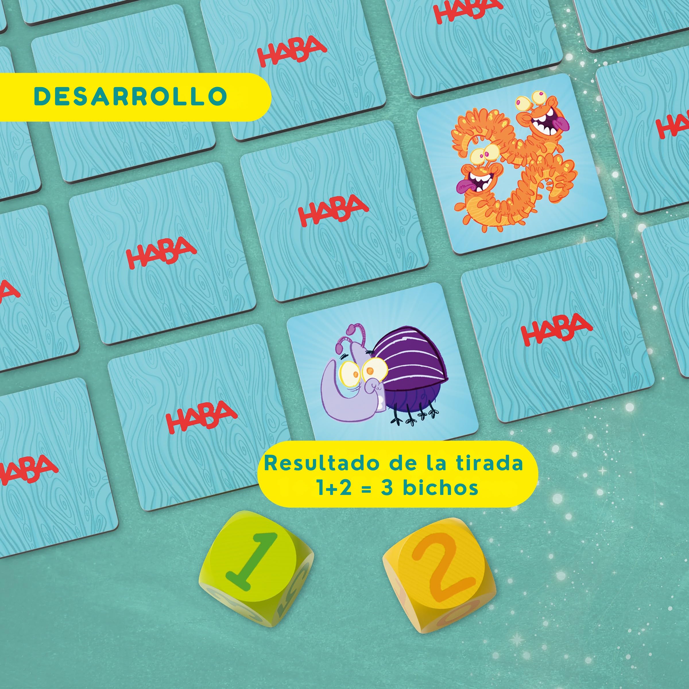 HABA 2013336004 - Bichos, Juego Infantil de Mesa de Memoria y cálculo Mental (Sumas hasta 10). Más 6 años