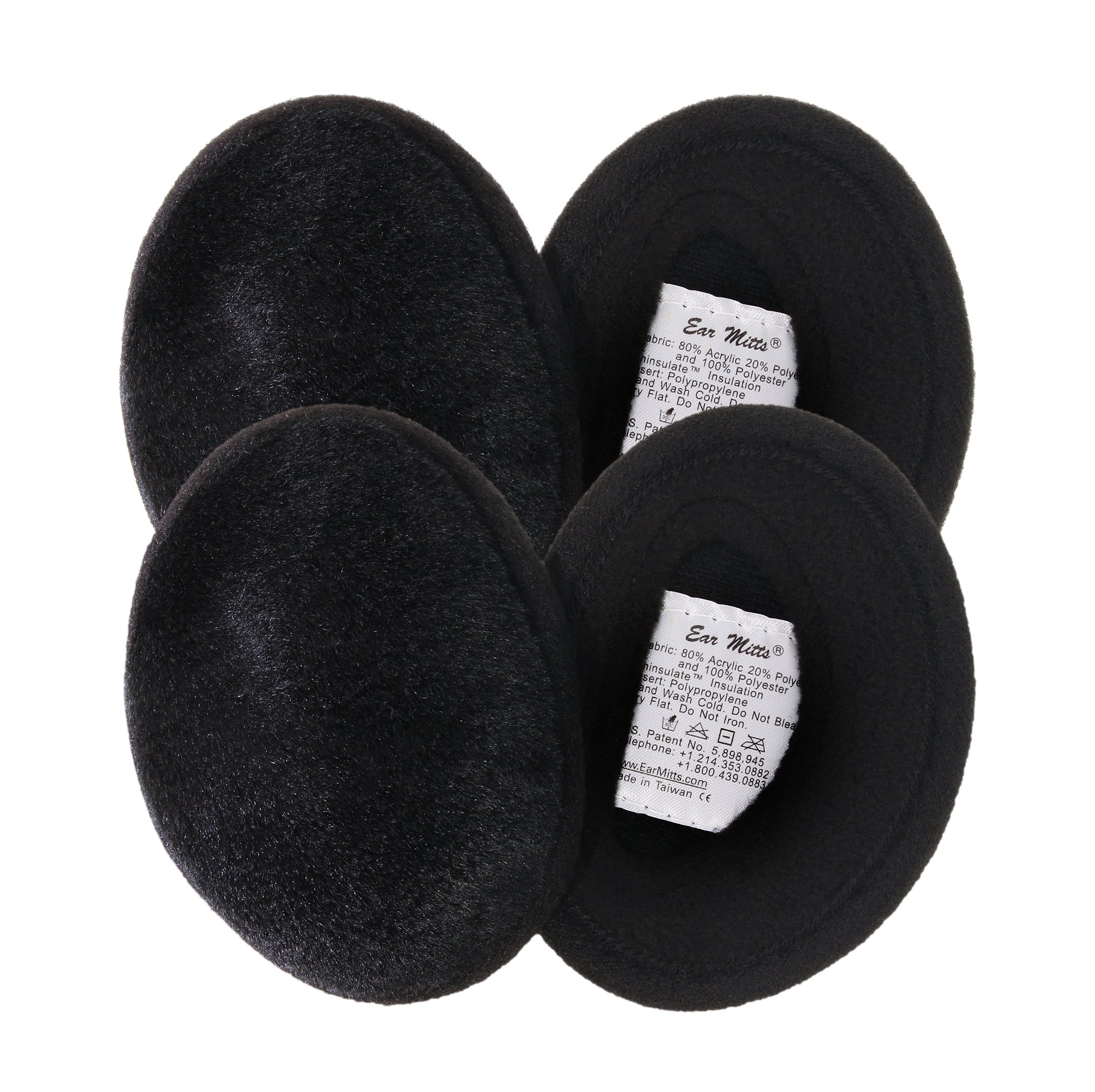 EAR MITTS Bandless Ear Warmers - Fleece Ear Muffs Without Headband, 2 Sizes