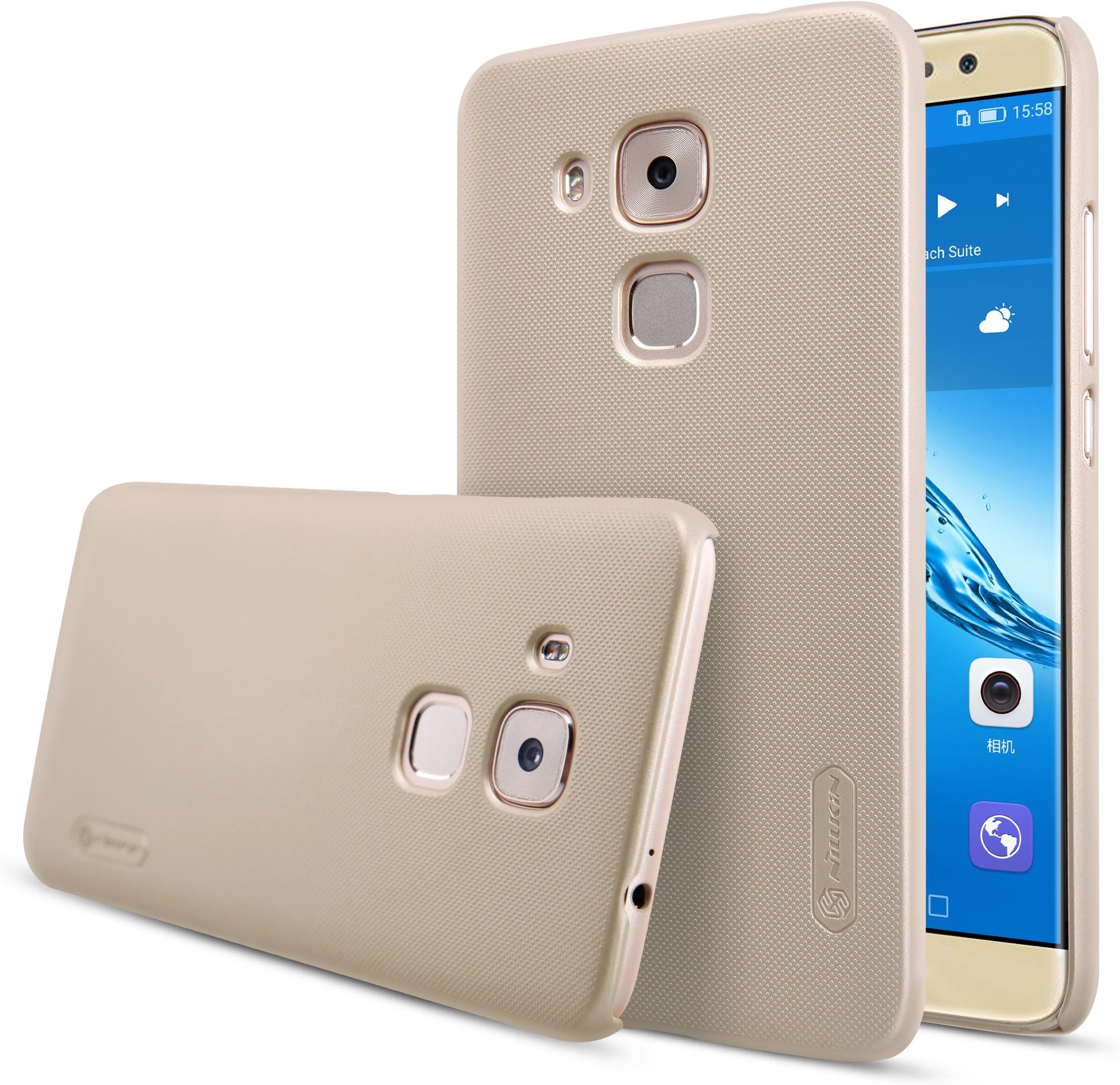 SMTR® Huawei Nova Plus Case, Premium Quality Hard Shell Case cover +1 film Screen Protector for Huawei Nova Plus, (gold)