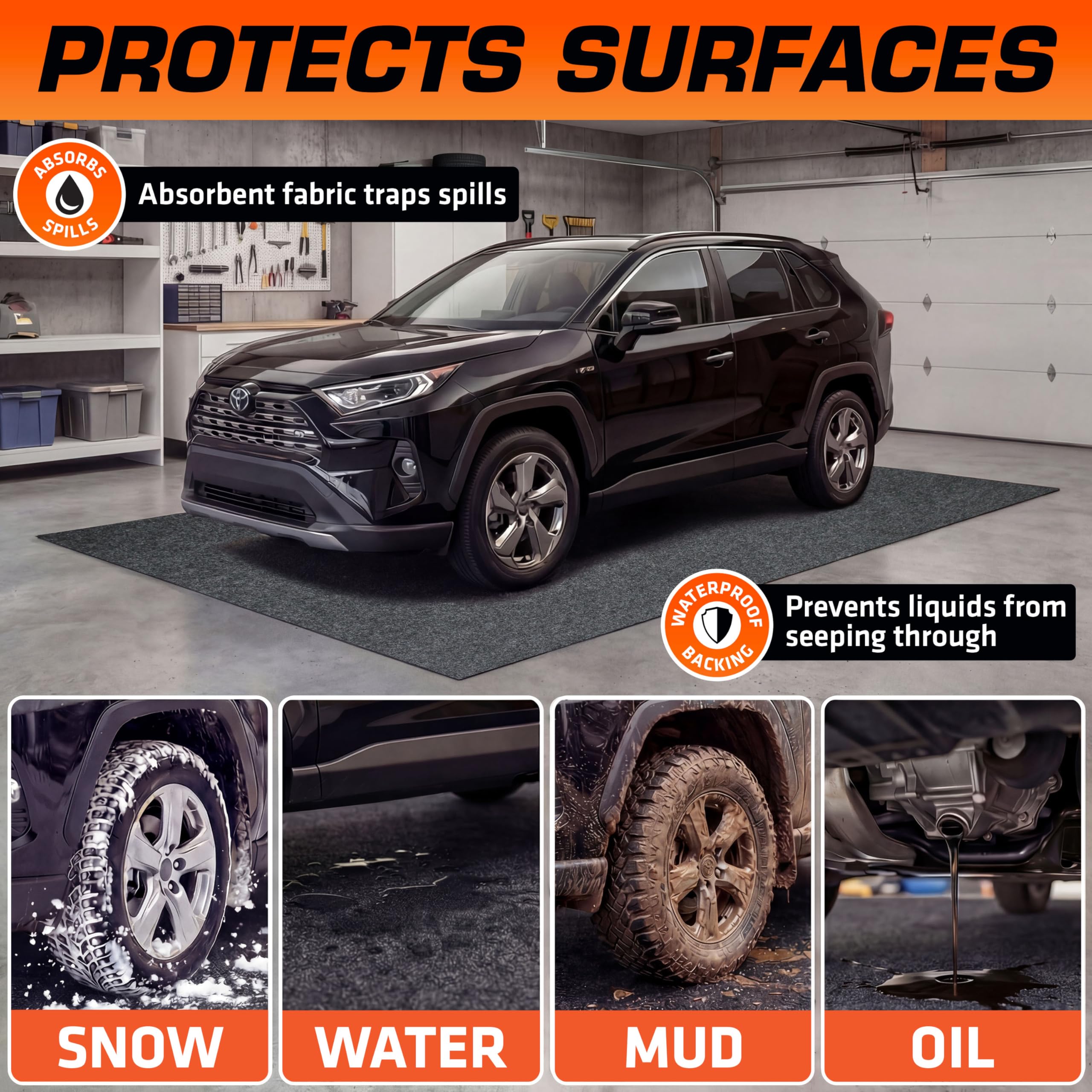 Best Garage Floor Mat 2026: 5 Oil-Containment Picks 3 ArmorAll Armor All Garage Floor Mat (17' x 7'4'), Waterproof Garage Flooring, Ab — product photo
