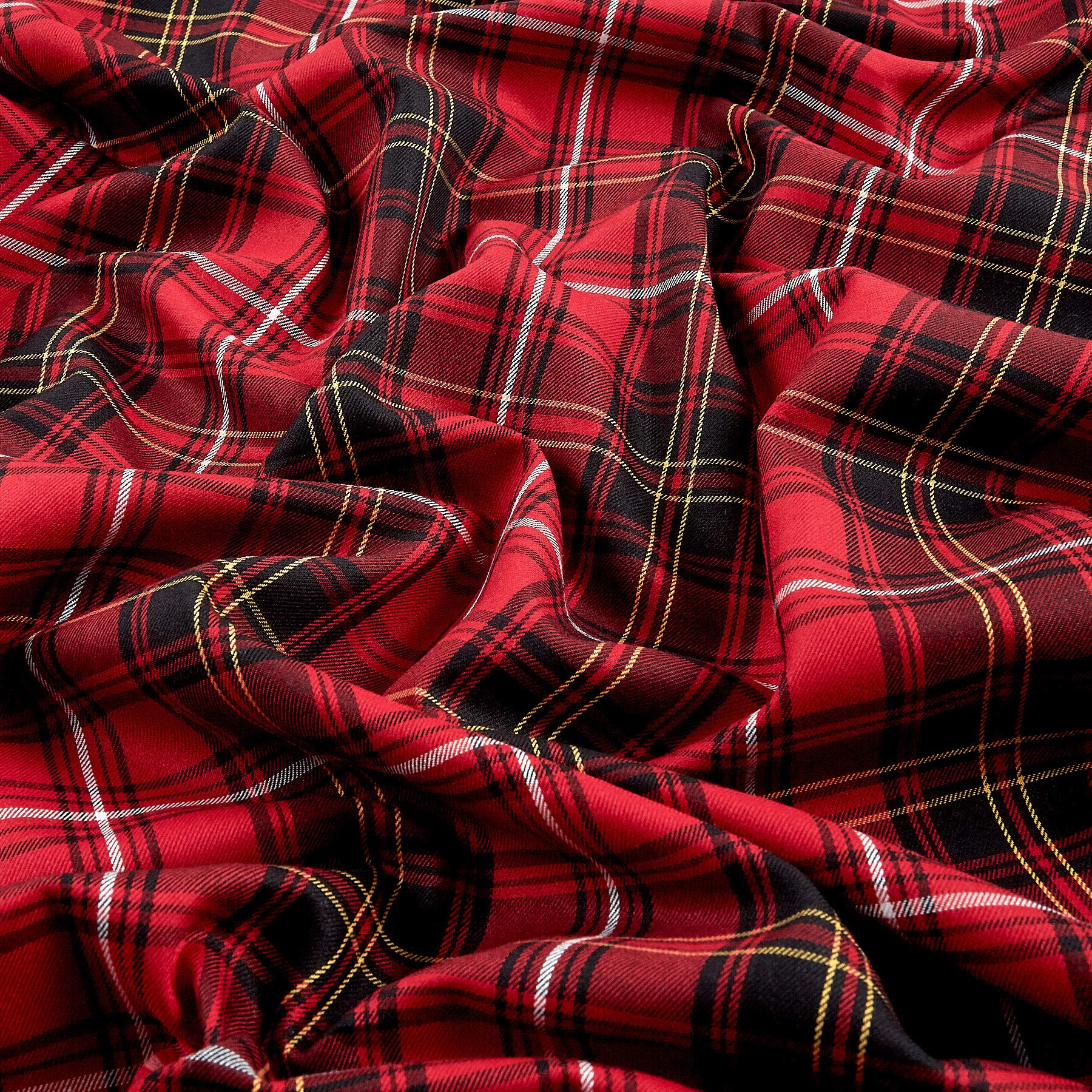 House of Wales Lawn Plaid Red, Fabric by the Yard - Image 4