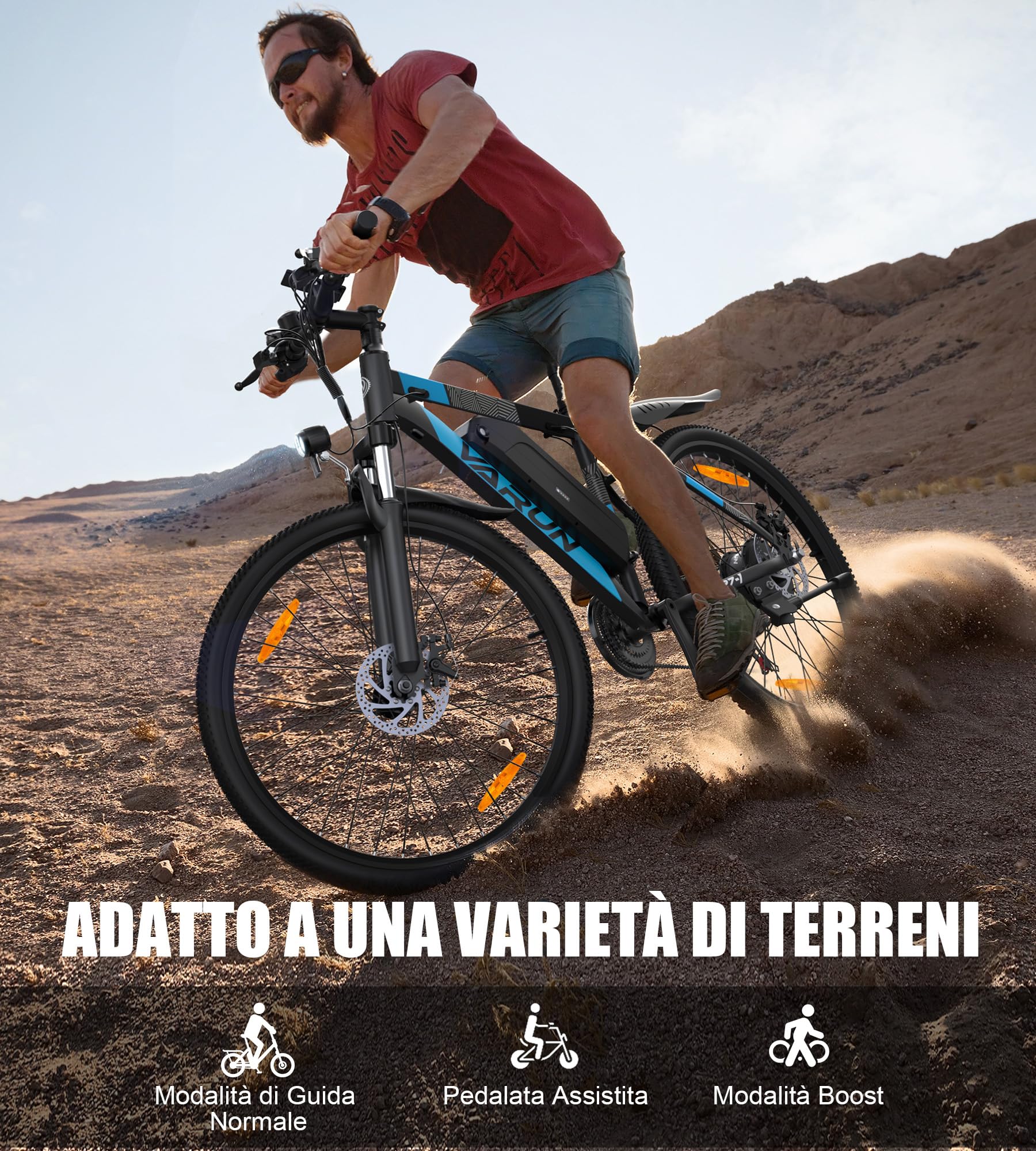 VARUN Bici Elettrica, 27.5'' Bicicletta Elettrica Uomo Donna con Batteria Rimovibile da 48V 624Wh, Autonomia di 120Km, 21 Velocità Mountain Bike Elettrica con APP, Ebike per Adulti