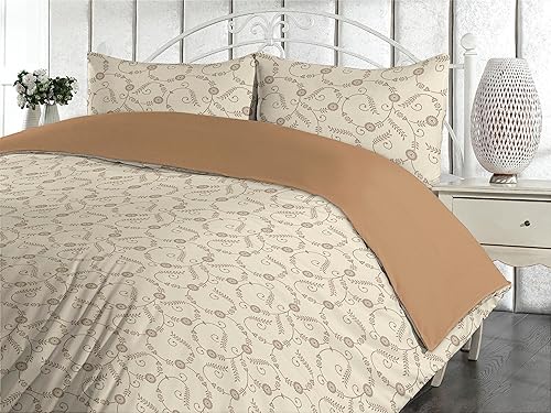Miniatura 3 de Ambesonne Floral Duvet Cover Set, Blossom Silhouette Minimalist Style on Cream Tone Background Oriental Vibes, Reversible 3 Piece Bedding Set with 2
