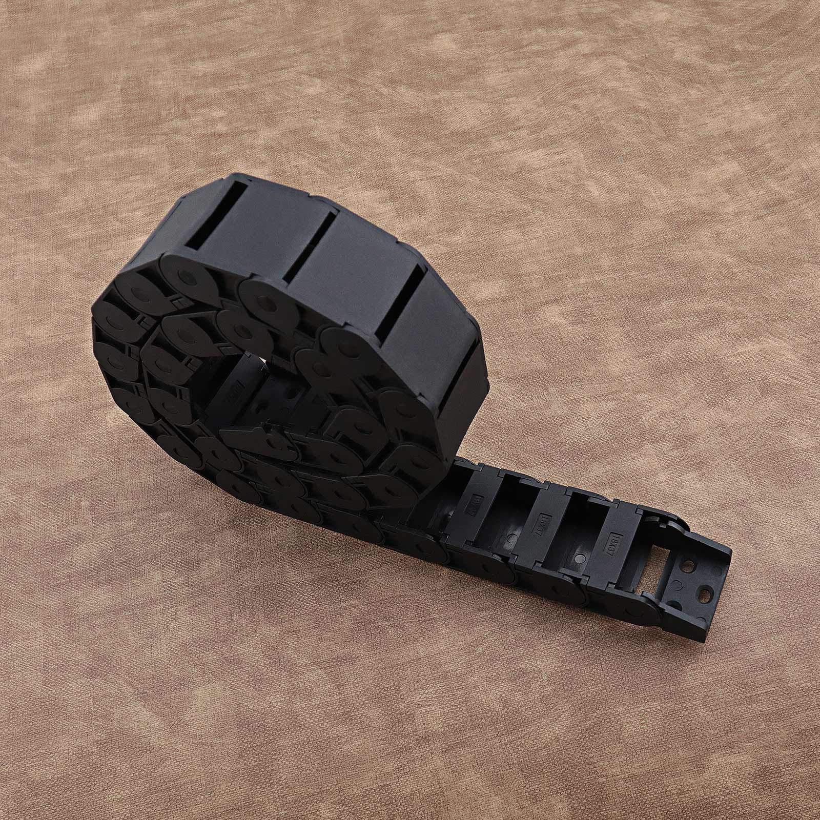 2Pcs 18x37mm Nylon Drag Chains Semi Closed Cable Wire Carrier Tow Line 1M Length Flexible Nested for Electrical Machines 3D Printer Accessories 4