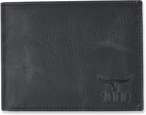 TORO - Cartera de piel con bloqueo RFID para hombre, Antracita, Cartera Rfid