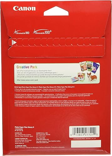 Miniatura 2 de Canon Ink 1432C002 - Papel fotográfico Plus Glossy II de 5 x 7 pulgadas, 20 hojas (paquete de 2)