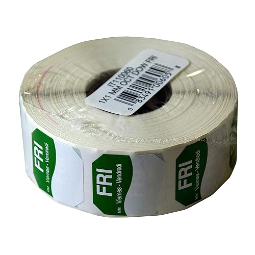 DayMark Day of The Week - Etiqueta removible de 1" x 1", VIE (Paquete de 1000)