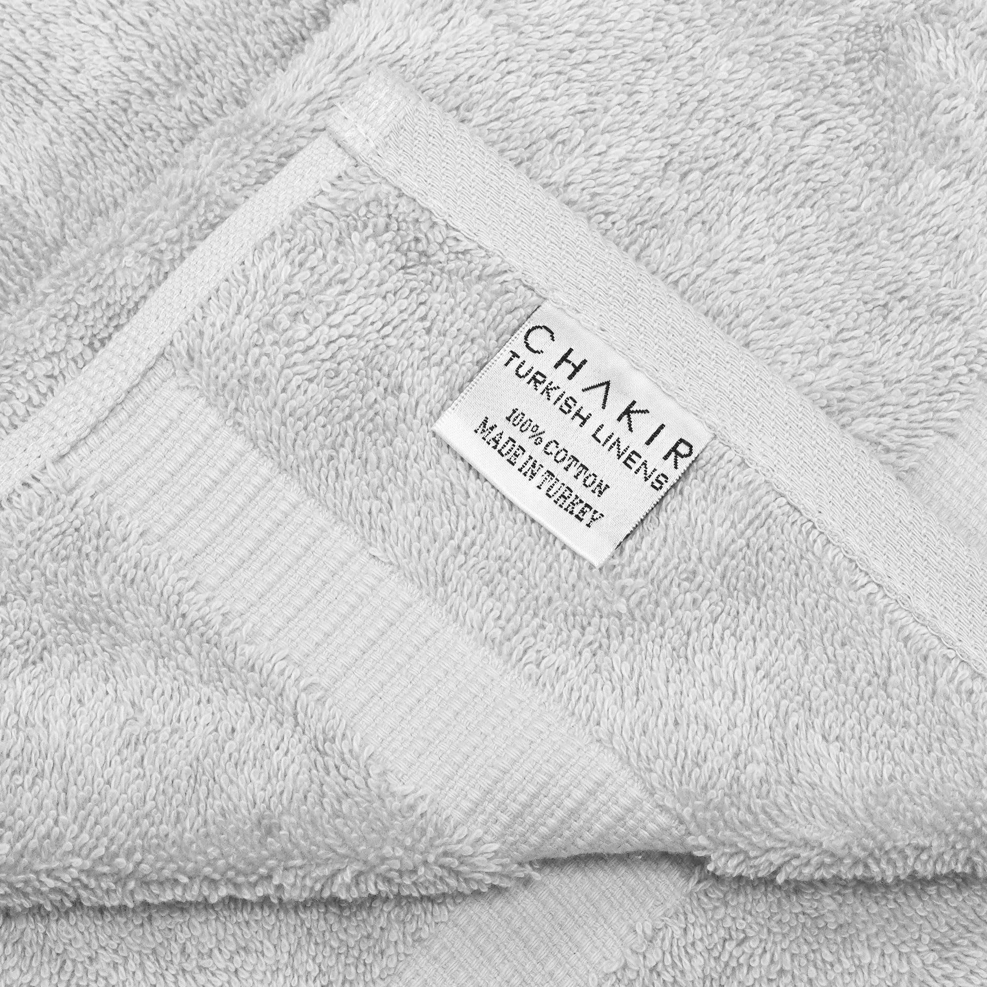 Chakir Turkish Linens 100% Cotton Premium Turkish Towels for Bathroom, 2 Large Bath Towels, 2 Hand Towels, 2 Washcloths (6-Piece Towel Set, Wedgewood)