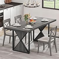 Vista 1 de DWVO Mesa de comedor de granja para 6-8 personas, mesa de comedor rectangular de madera de 70.8 pulgadas, mesa de comedor de cocina rústica