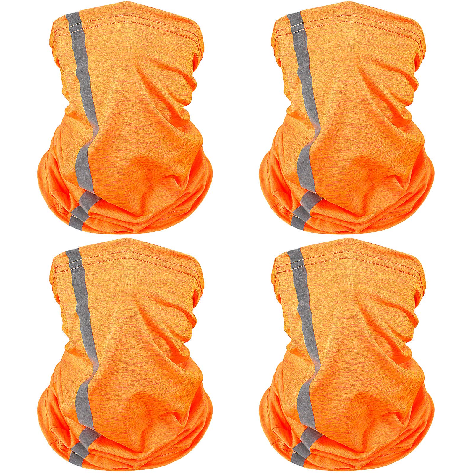 4 Pieces Neck Gaiter High Visibility Reflective Safety Bandana Multifunctional Sun Shade Headwear Balaclava for Men Women