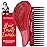 Lily England Detangler Brush & Comb Set - Lightweight Wide Tooth Detangling Tool for Women & Kids - Smooths Curly, Straight, Dry, Fine, & Thick Hair, Red Glitter
