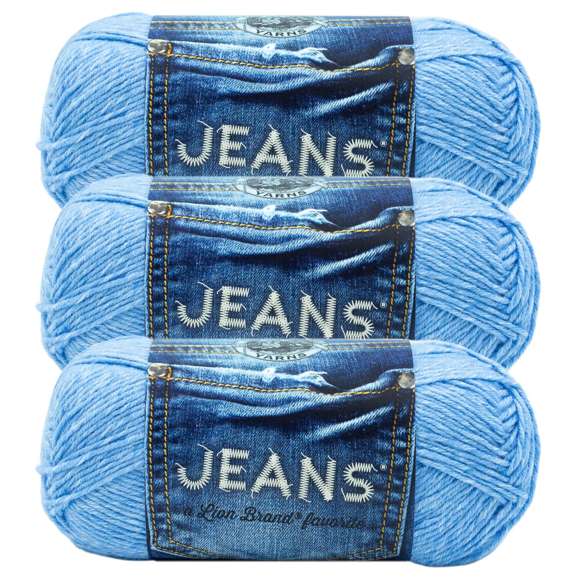 Fil doux pour jeans Lion Brand lot de 3 pelotes pour tricot et crochet délavé