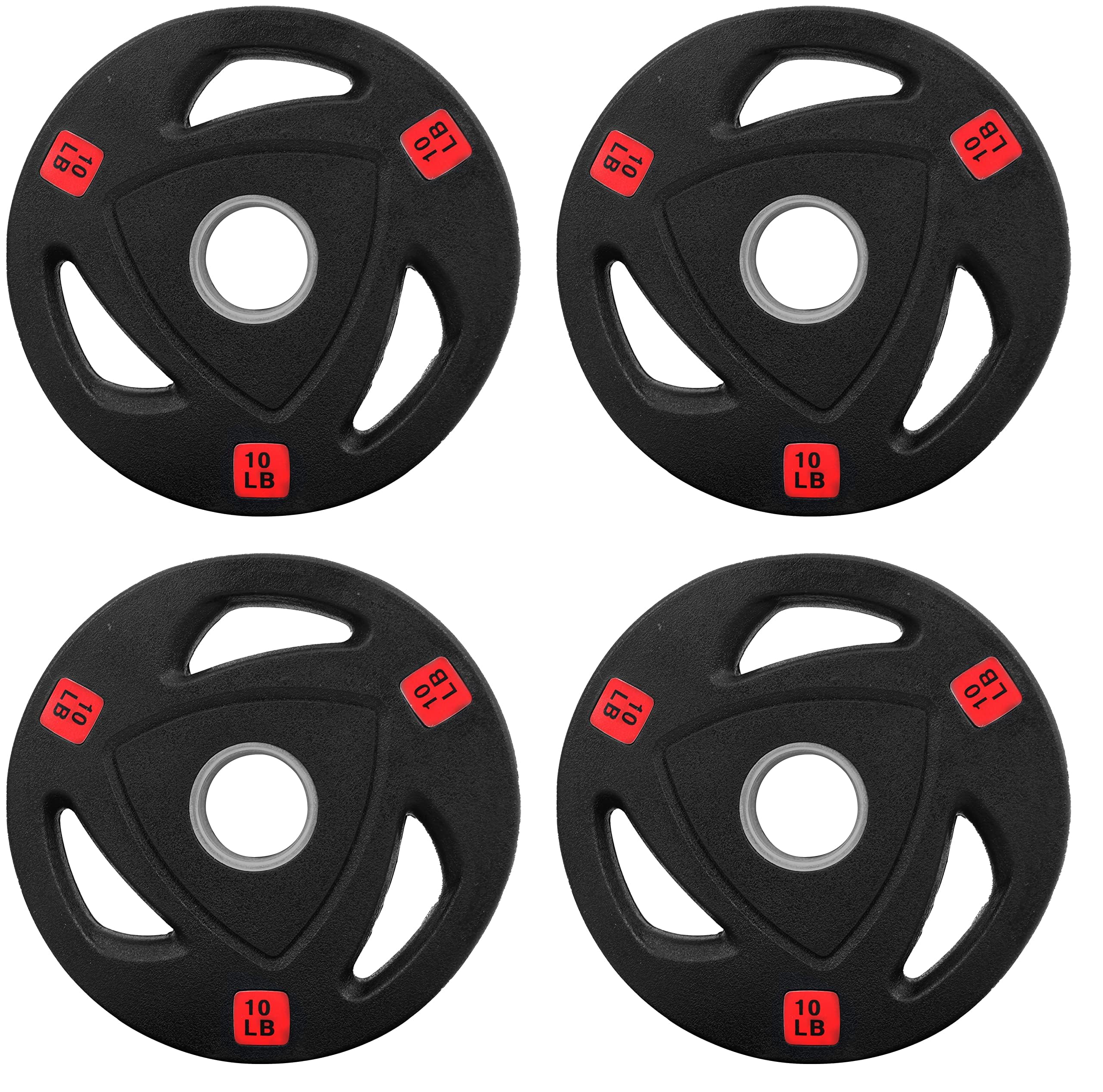 Fitvids Olympic Cast Iron 2-Inch Weight Plate for Strength Training & Weightlifting, Rubber Coate Style, Multiple Weights Available