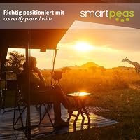 Smartpeas Kempingszőnyeg 250x250cm - Kék/Szürke Előtető Szőnyeg Rozsdamentes Acél Fűzőszemekkel - Vízáteresztő, Mosható HDPE Kültéri Szőnyeg 5