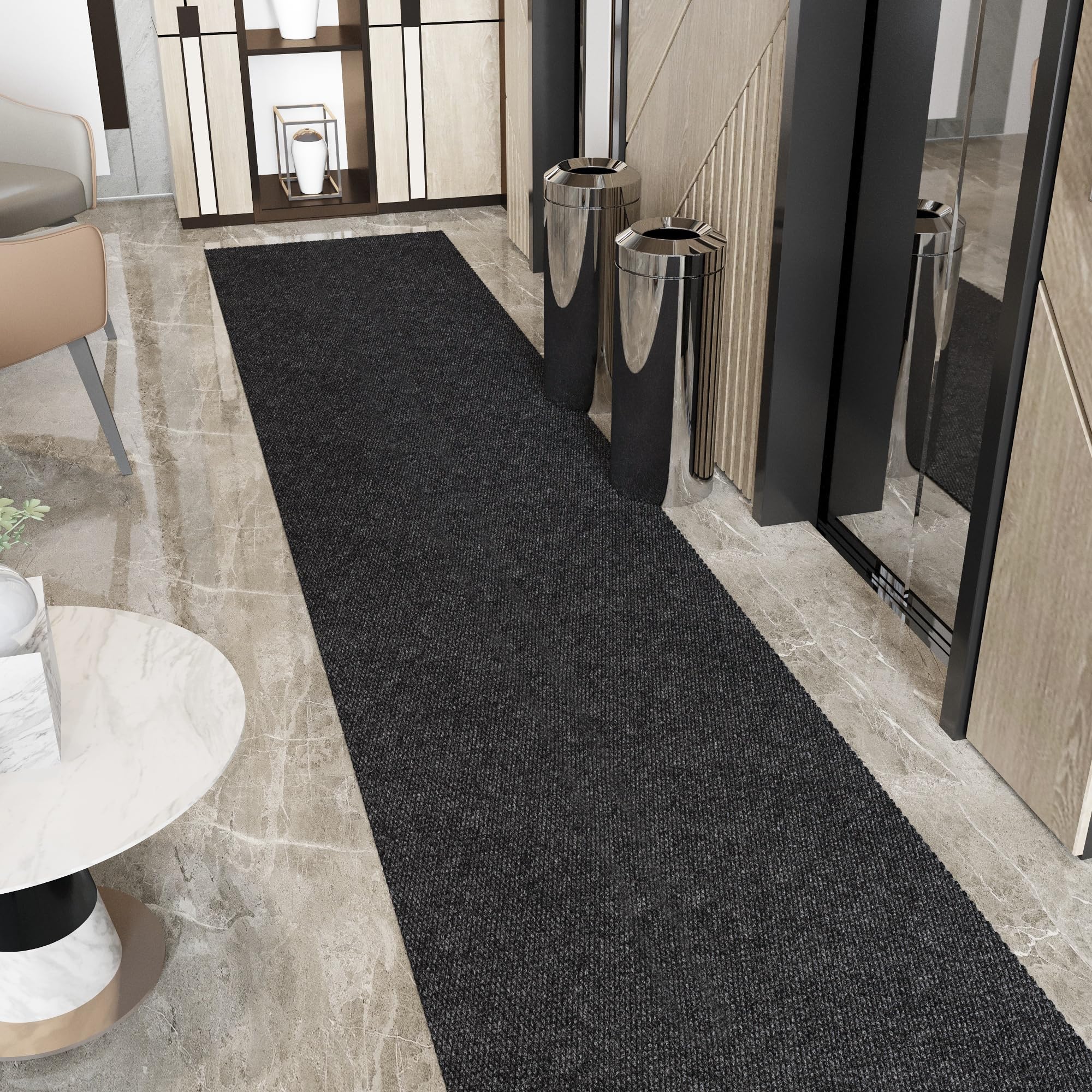 Ottomanson Commercial Scrape Rib Entry Mat – Heavy Duty Ribbed Floor Mat for High Traffic – Non Slip Rubber Back, Waterproof – Indoor Outdoor Use for