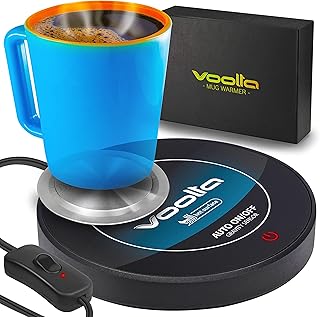 VOOLTA Smart Coffee Cup Warmer - Auto-Gravity Activated Coffee, Tea & Milk Cup Warmer for Desk - Concave Aluminum Heater D...