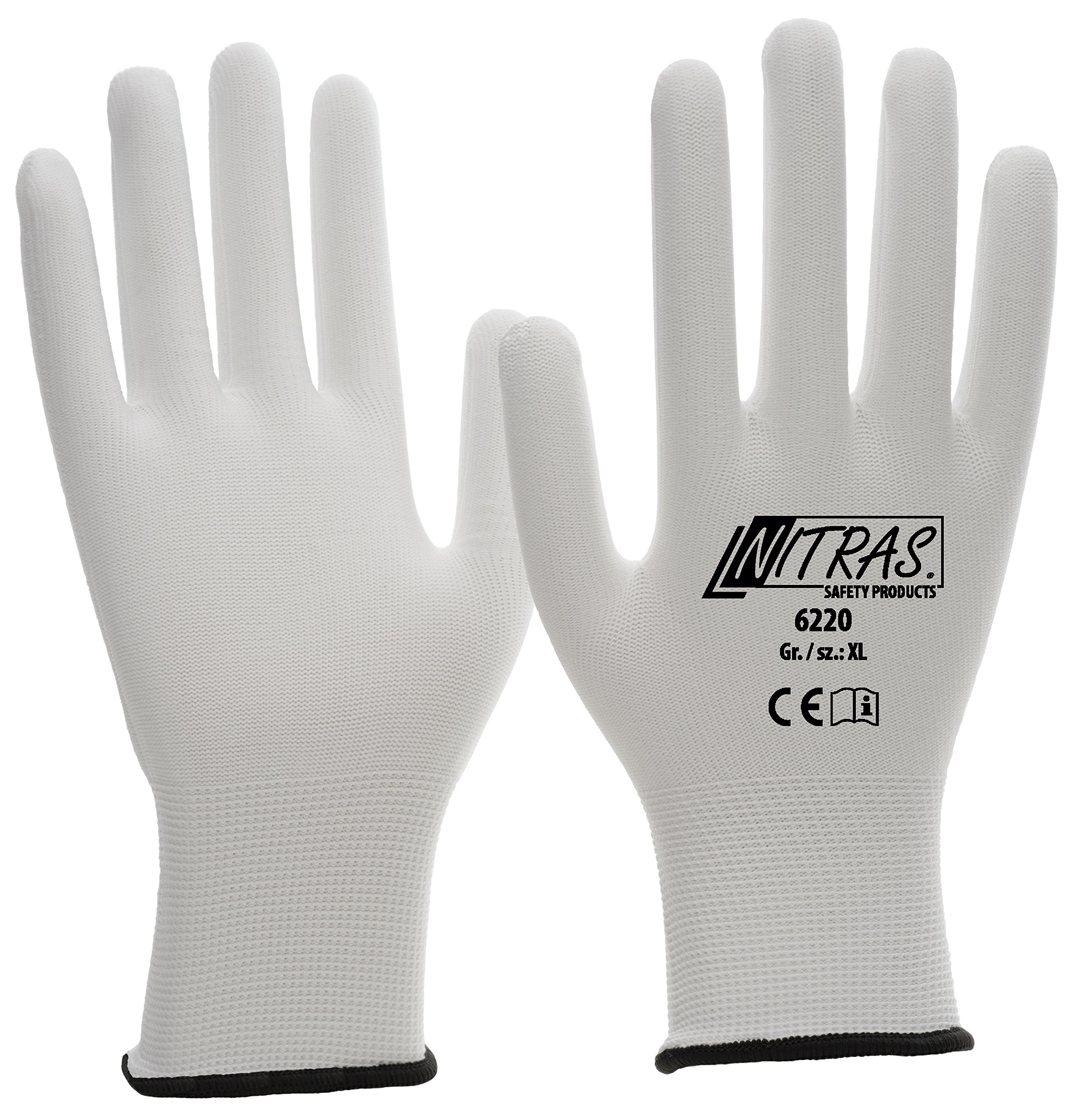 240 Paar NITRAS Nylon, weiß, ohne Beschichtung M Grösse M