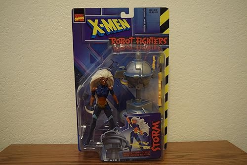Marvel Comics 1997 Series X-Men Robot Fighters - Figura de acción de 6 pulgadas  Variant STORM plus Spinning Estación meteorológica con proyectil