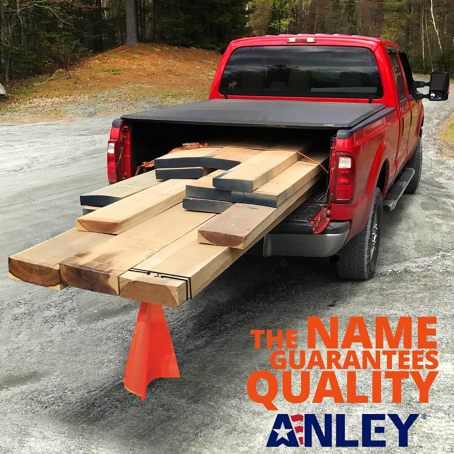 Anley 18x18 Inch Orange Warning Sign Safety Flags for Truck, Trailer, Car & Oversize Load Vehicle - Grommets and Bungee Cords - Vinyl Coated Nylon, Mesh Construction & Bright Color (Pack of 2)