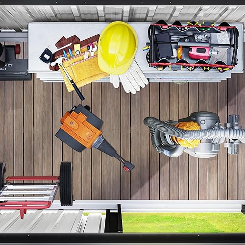 Miniatura 4 de DWVO Cobertizo de almacenamiento al aire libre de 5 x 3 pies, cobertizos de herramientas de metal resistente con puerta con cerradura y ventilación