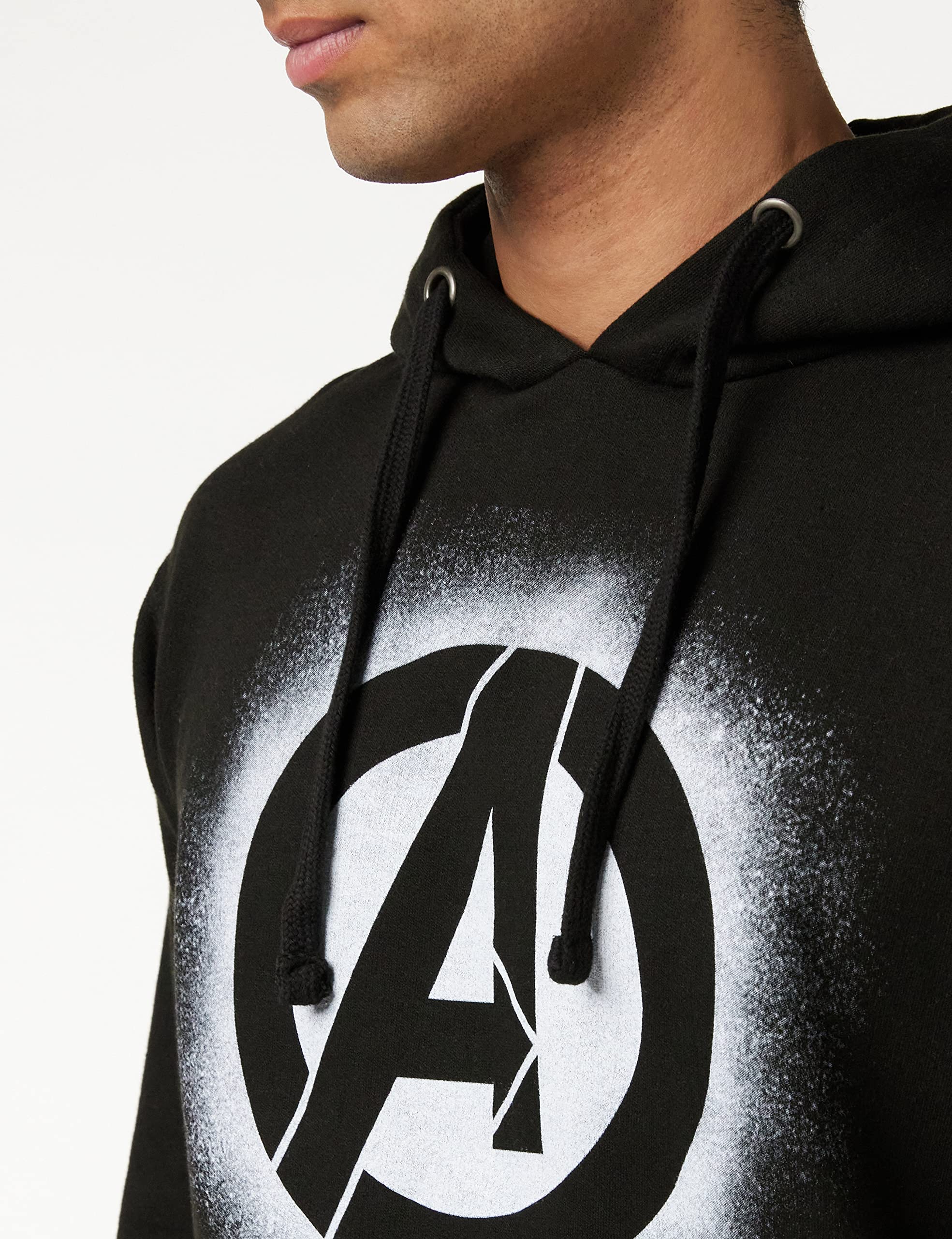 Marvel Avengers Stencil Logo Cappuccio Felpa con Uomo