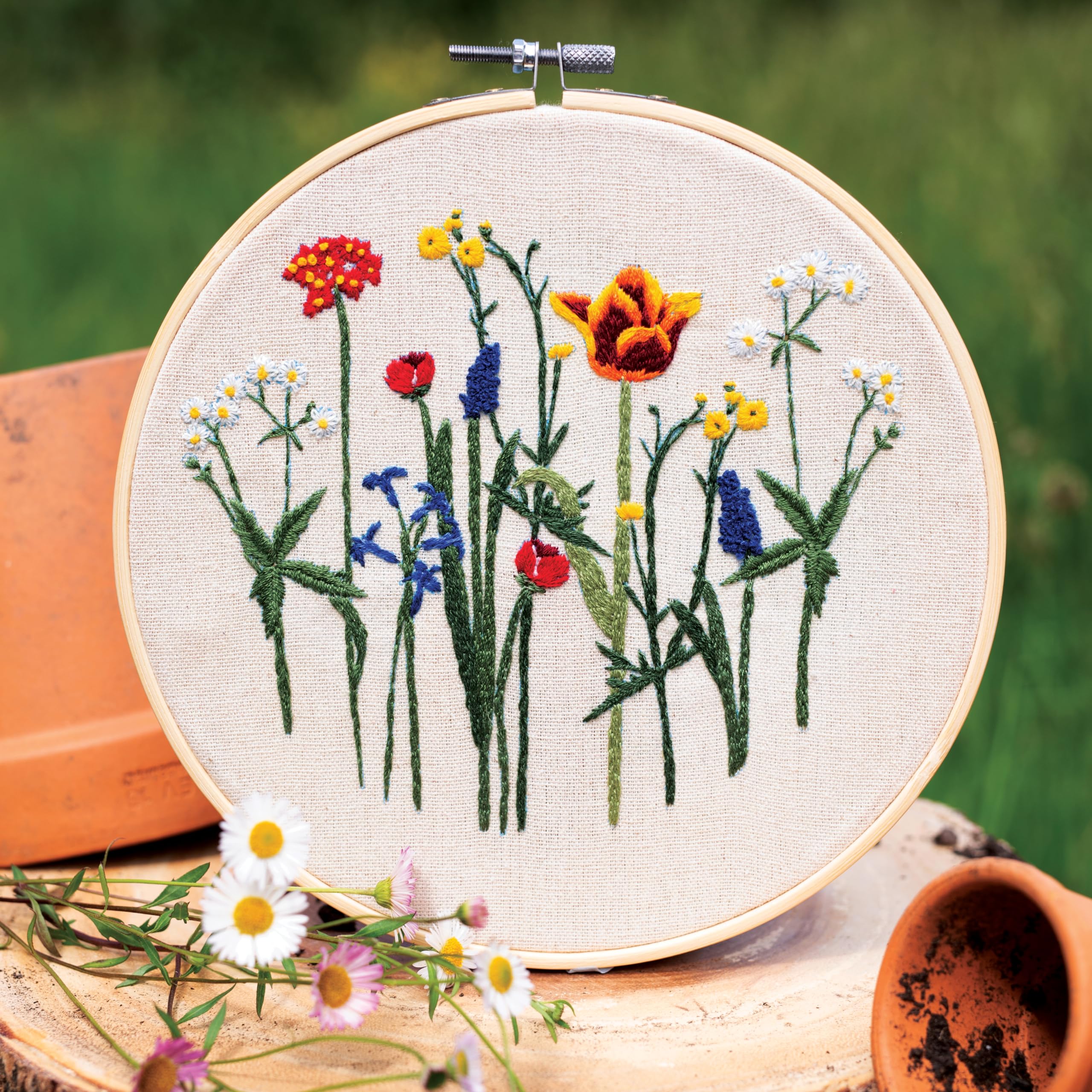 RHS The Royal Horticultural Society Embroidery Hoop Decoration Kit, In the Wild Design, 8" - Image 4