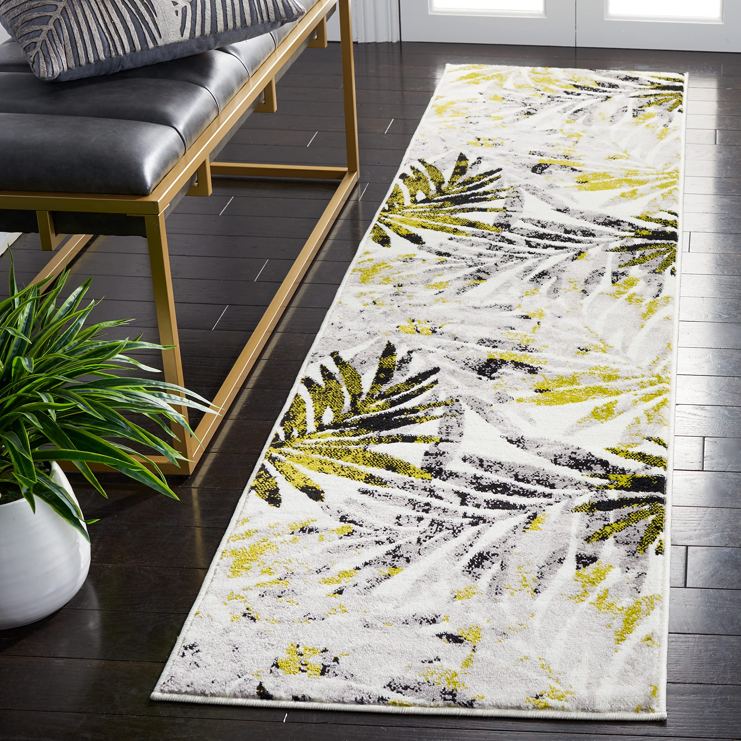 SAFAVIEH Skyler Collection SKY189G Grey / Green Rug 8' X 10', 8' X 10