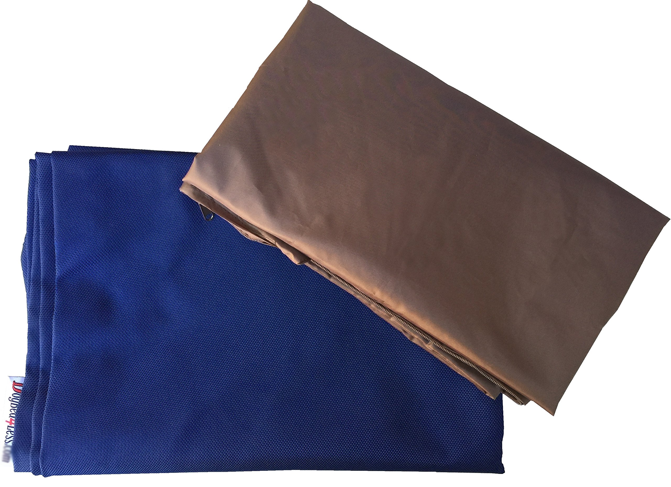 Dogbed4less 2-pak żelowej pianki z pamięcią kształtu dla małych i średnich zwierząt domowych z wodoodporną osłoną wewnętrzną, 1680 nylon niebieski 81 x 60 x 7 cm