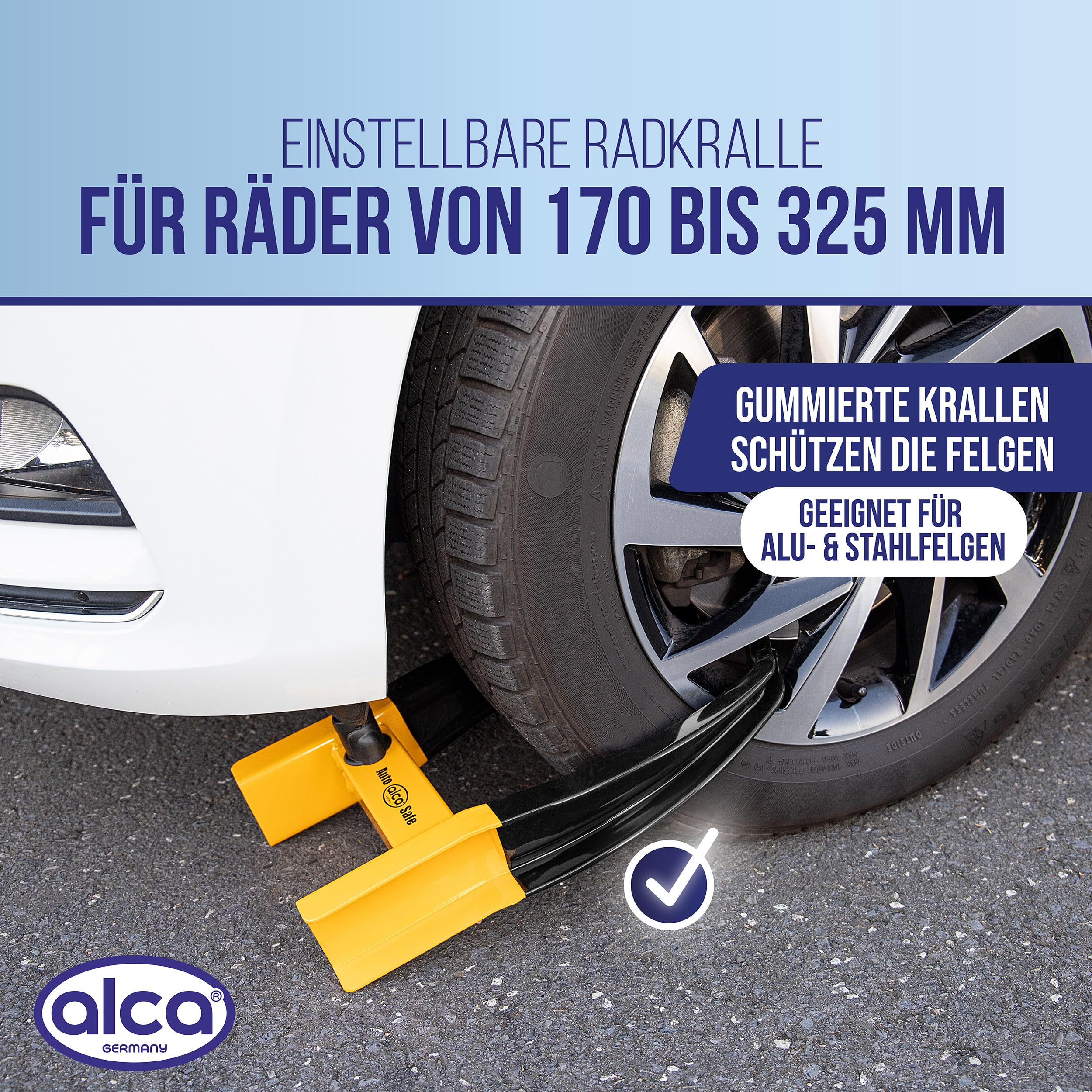 alca Radkralle SUV ausziehbar max Reifenbreite 325mm Wegfahrsperre Auto Hänger Camping