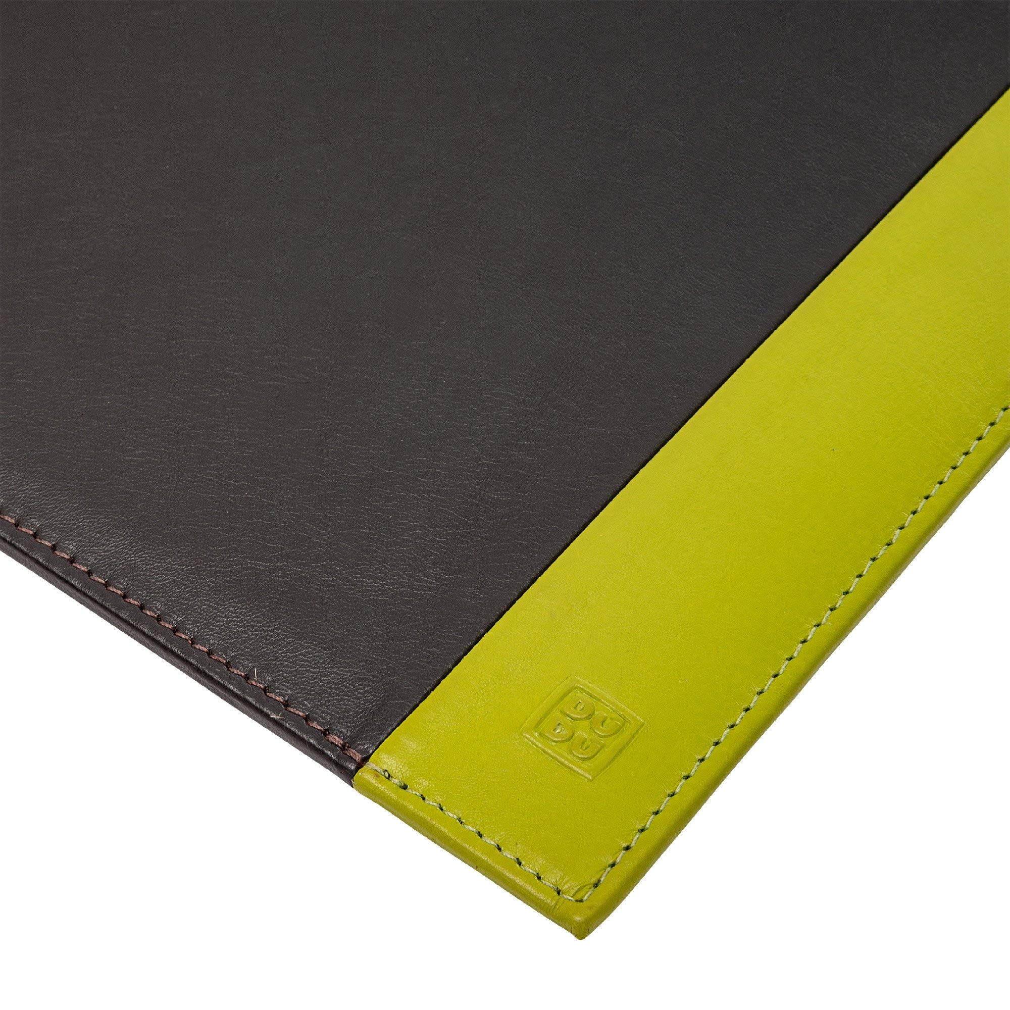 DUDU Schreibtischunterlage Büro aus zweifarbigem Leder 650x440 mm rutschfest mit genähtem Rand Woods
