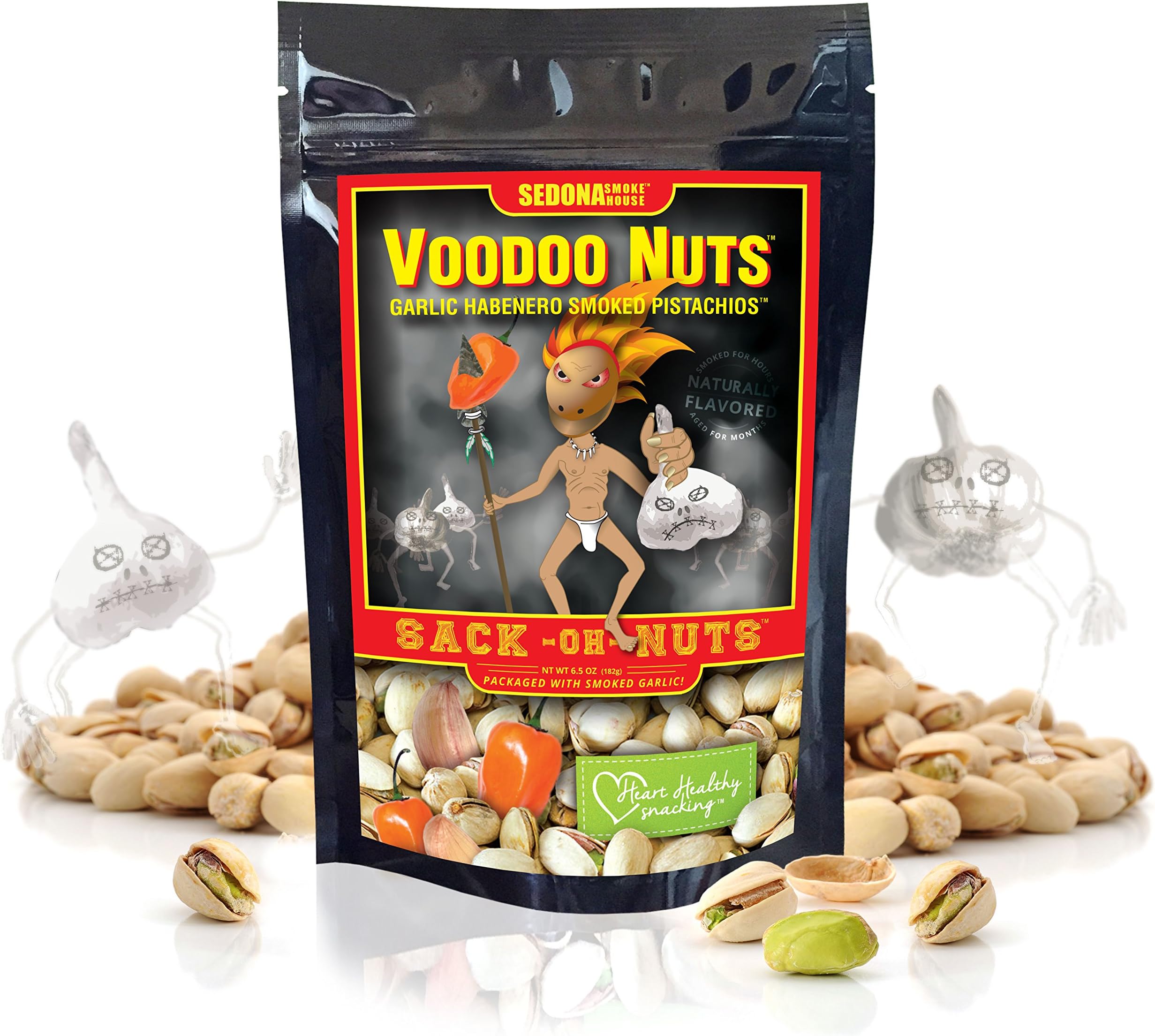 Voodoo Nuts - Habanero Garlic Smoked Pistachios Sack-Oh-Nuts