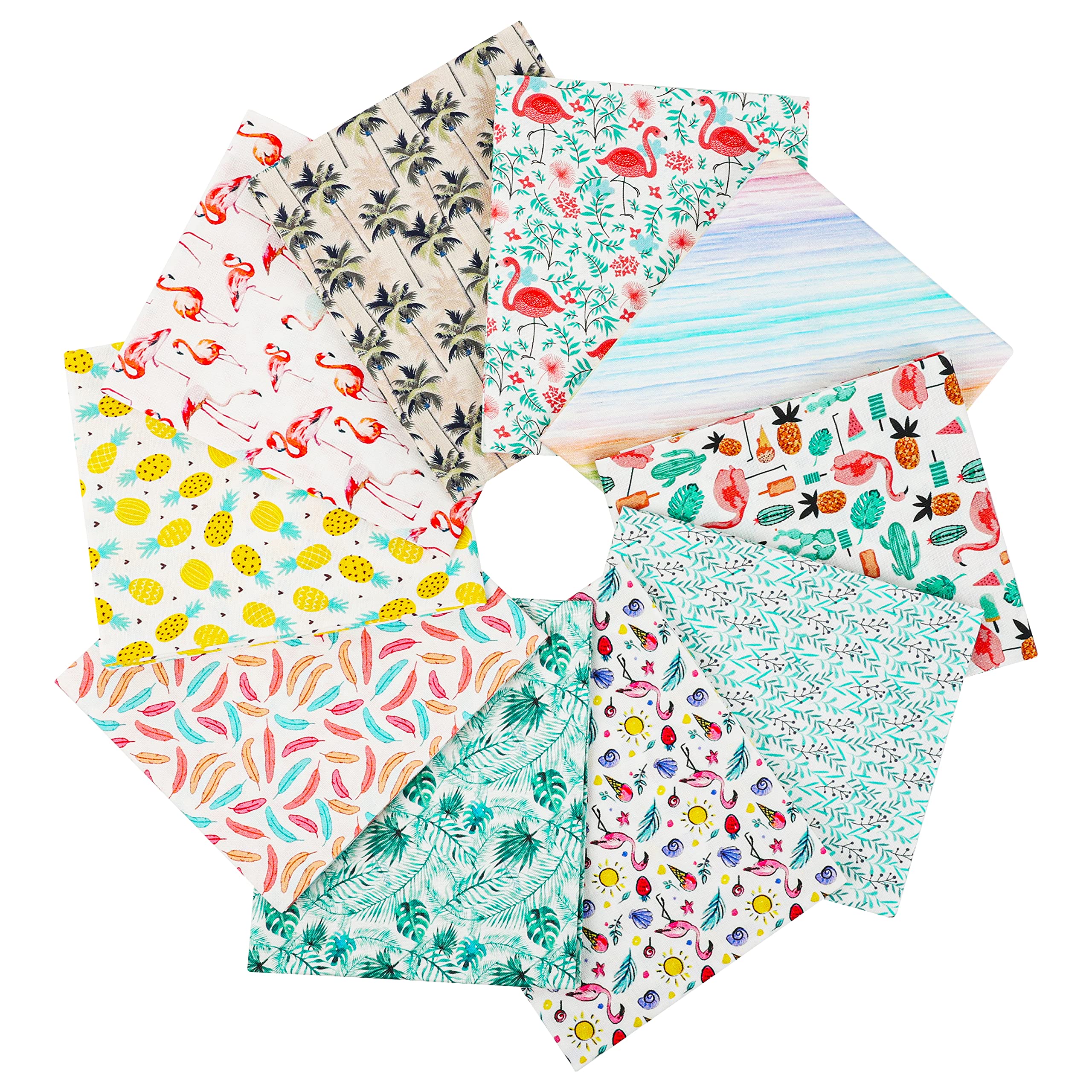 Craftido 10pcs 18”x21”(46x53cm) Fat Quarters Fabric Bundles, Medium Weight 145g, 100% Cotton Fabric for Quilting Sewing