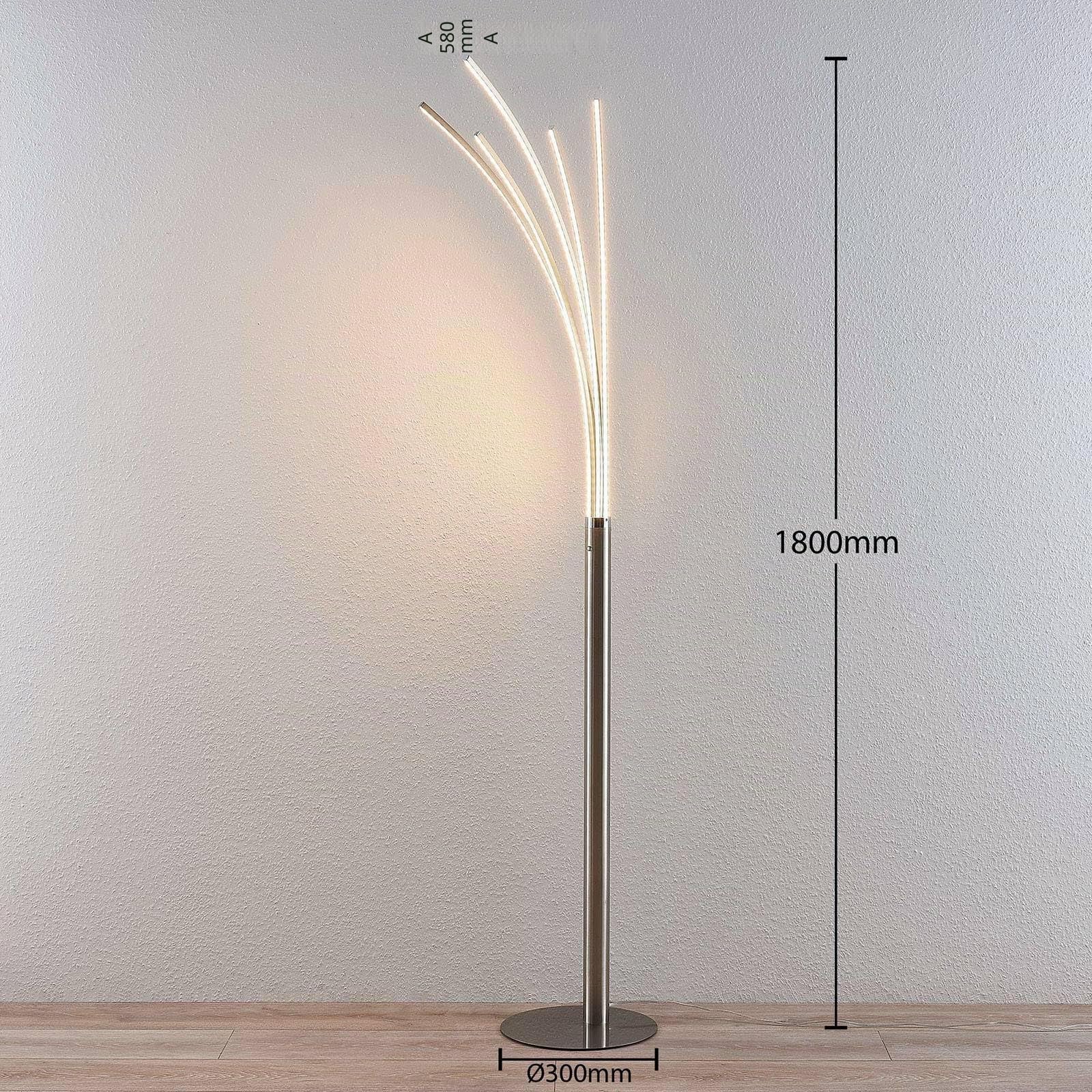 LED Lámpara de pie 'Boba' (Moderno) en Gris hecho de Aluminio e.o. para Salón & Comedor (1 llama,) de Lindby | lámpara de pie LED
