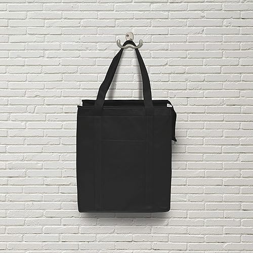 Miniatura 8 de Discount Promos Juego de 100 bolsas de mano aisladas no tejidas personalizadas, paquete a granel, reutilizables, ideales para picnic, campamento,