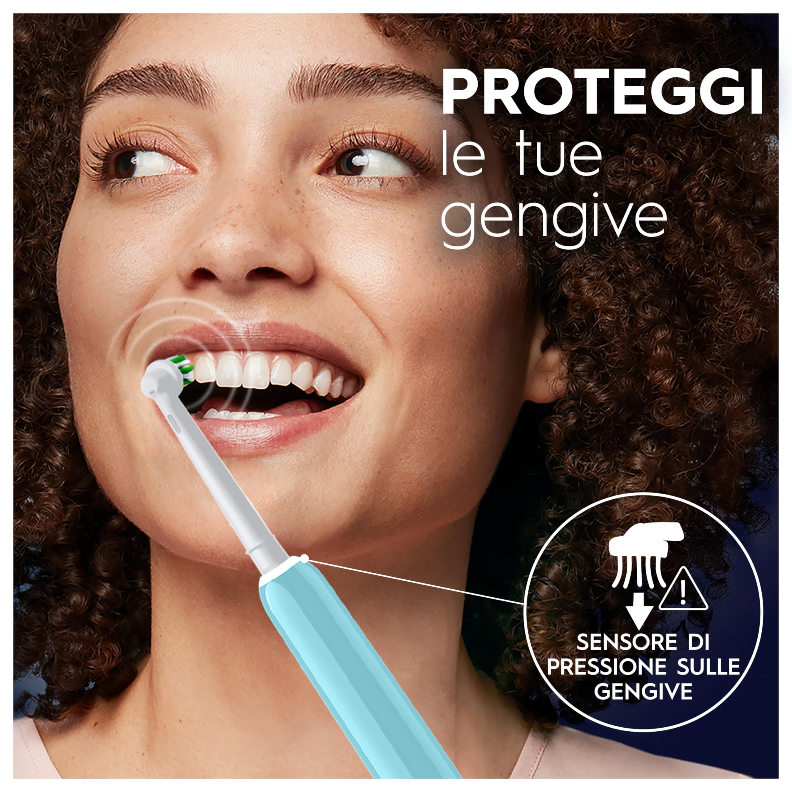 Oral-B Spazzolino Elettrico Ricaricabile Pro Series 1 Blu e Nero con 2 Testine di Ricambio. 2 Spazzolini