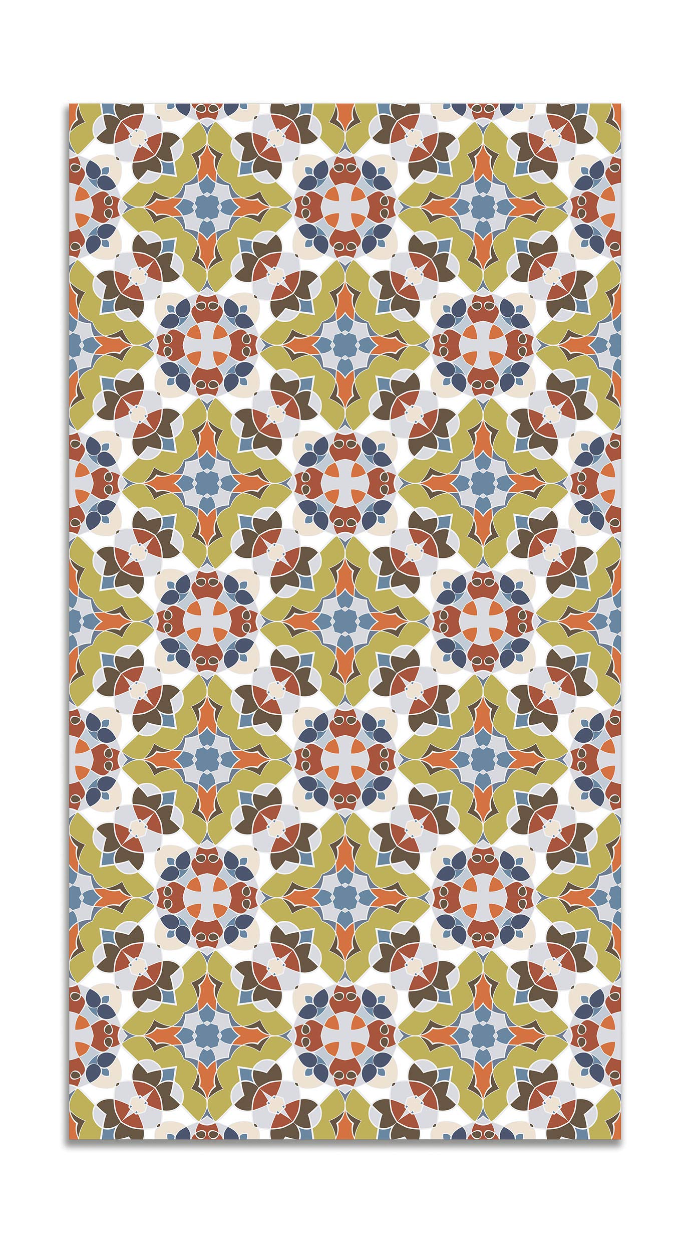 Panorama Tapis Vinyle du Sol Cuisine Salle de Bain - Différentes Tailles - (Tuile Style Oriental Original 100x140 cm)