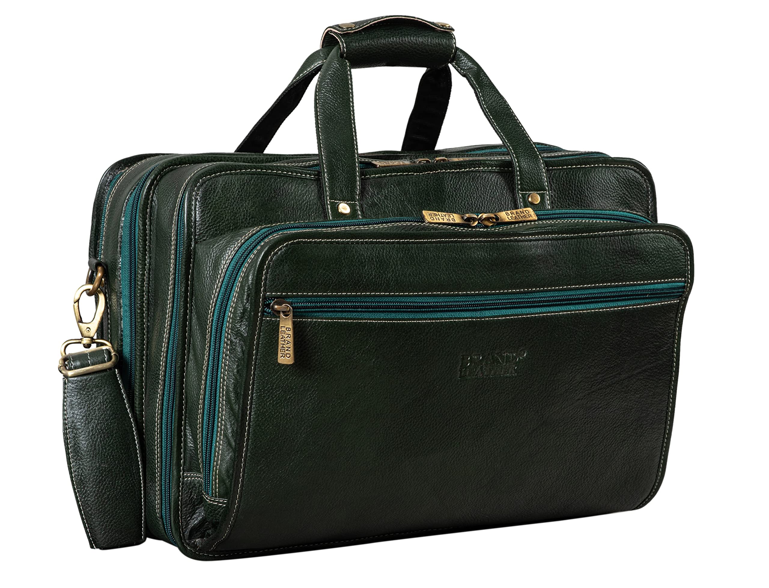 BRAND LEATHER Genuine Leather 16 Inch Full Expandable Laptop Bag (B0C3ZW7NRL) Amazon Price History, Amazon Price Tracker