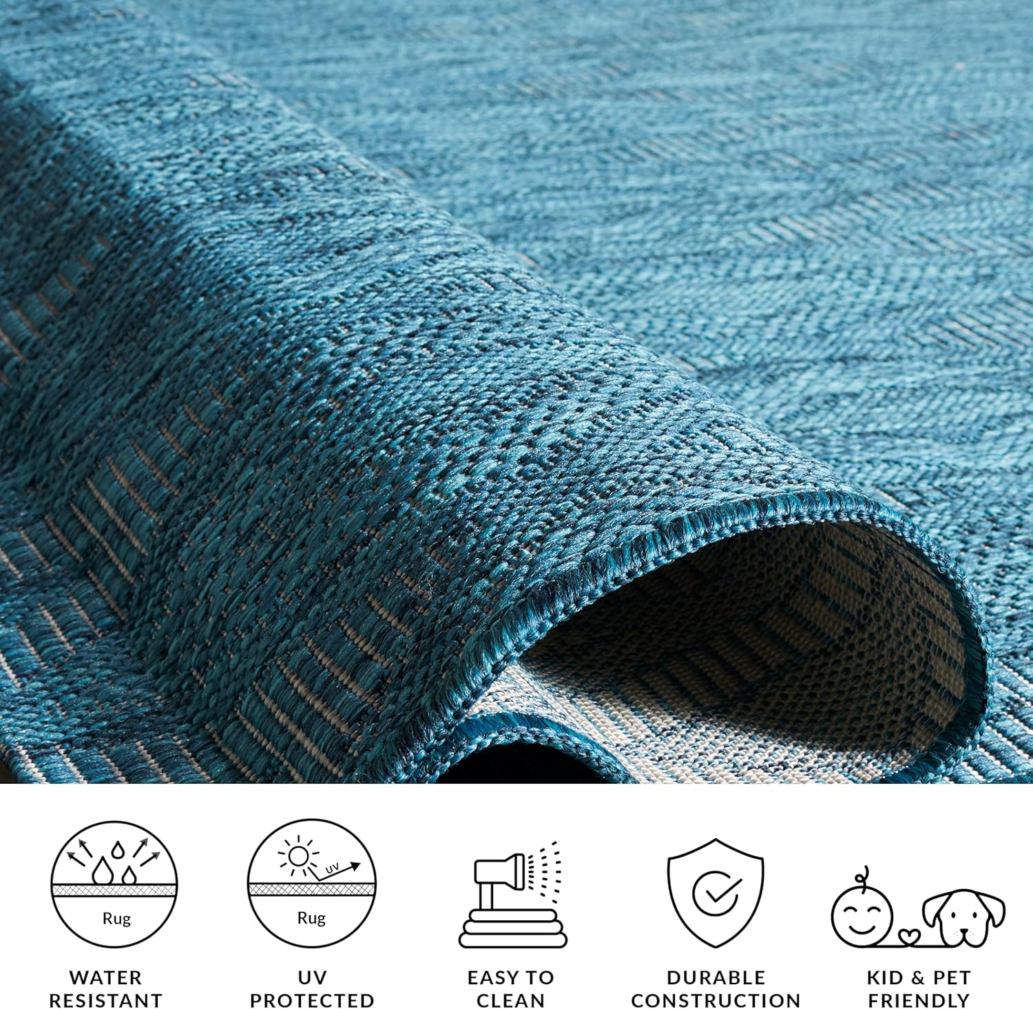 SAFAVIEH Courtyard Collection 2' x 3'7" Turquoise/Blue CY8522 Indoor/ Outside Waterproof Easy cleansingPatio Backyard Mudroom Accent Mat