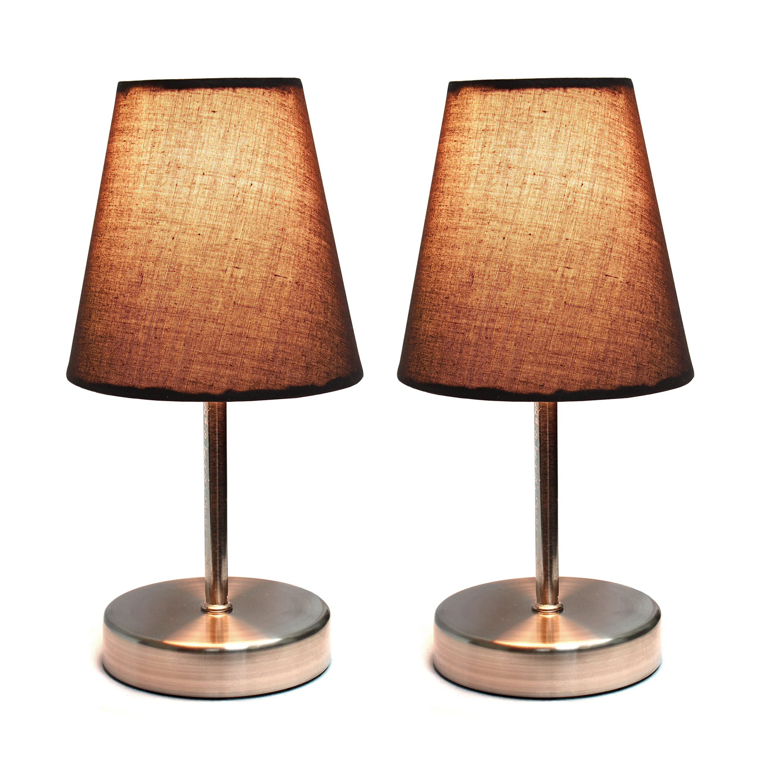 Home LT2013-ORG-2PK - Lámpara de mesa con pantalla de tela, color naranja, LT2013-BWN-2PK, 40.0watts 4