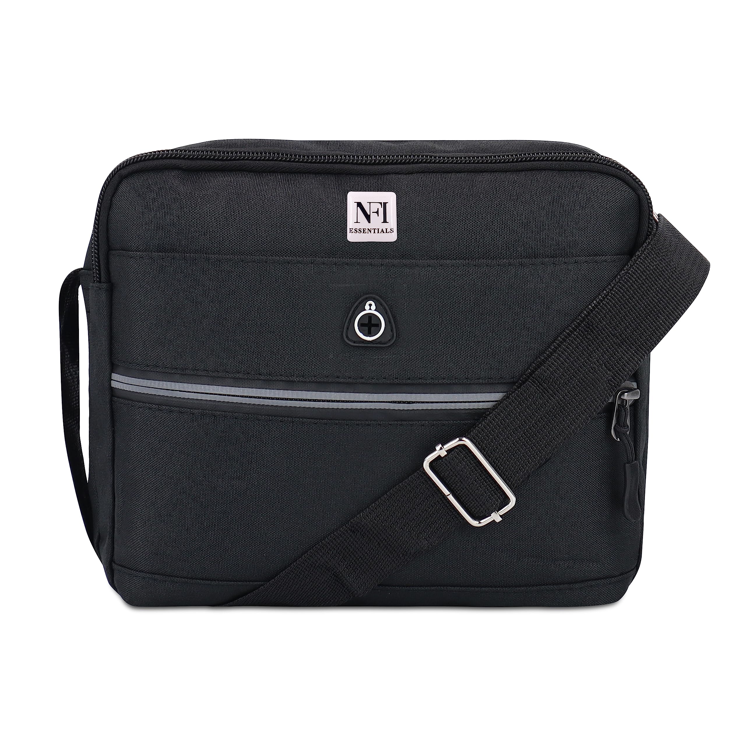 nfi essentials Small Unisex Sling Bag Cross Body Bag for Travelling, Business Messenger Bag Travelling Bag one Side shoulder Bag (Black)-picture-33