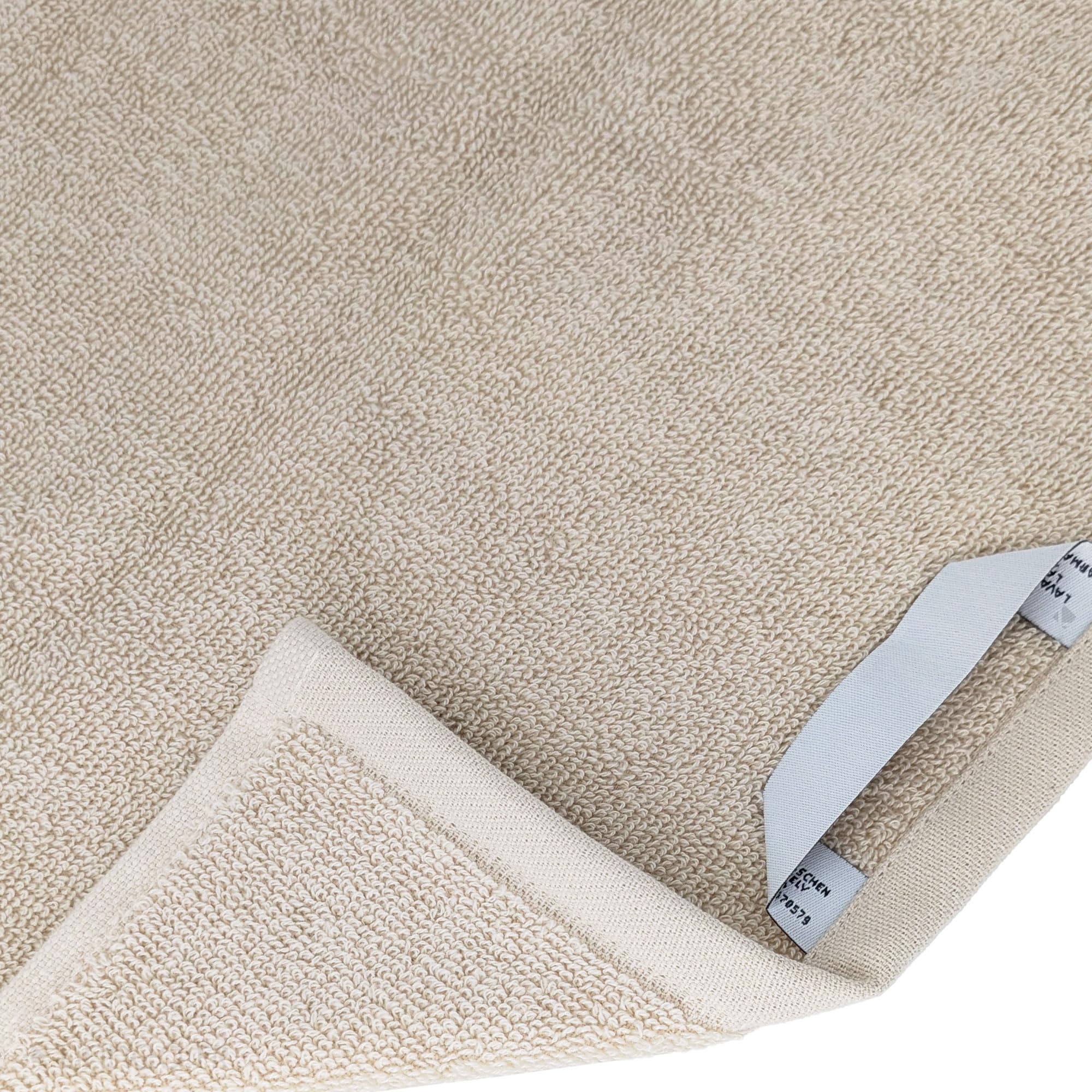 Parure de Bain absorbante 100% Coton Feuille Beige 7 pièces